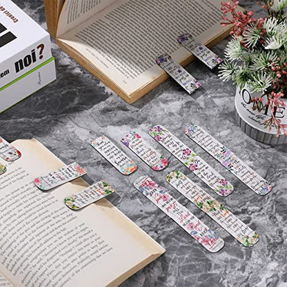 Zonon 48 Pcs Bible Verse Magnetic Christian Bookmarks Clips Floral Style - style: Floral Style