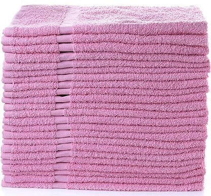 Simpli-Magic Cotton Set, Hand Towels, 16 in x 27 in, Pinky, Pack of 12 - color: Pink