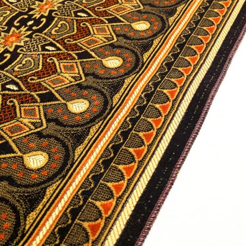 Muslim Prayer Rug, Soft Plush Thin Islamic Prayer Mat, Janamaz, Sajada, Praying Carpet, Islamic Gift for Men & Women, Islamic Ma, Eid & Ramadan Gift with Prayer Beads, 26x43 inch, Black - color: Kaaba / Midnightblack