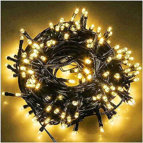 33ft Black Cord 100 LED Plug in Cozy Warm Christmas Fairy String Lights - color: Warm White, size: 1 Pack(33 Ft Black Wire)