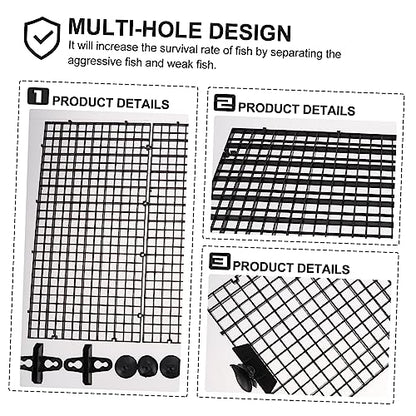 Happyyami 1set Fish Tank Divider Isolation Mesh Cups for Fish Breeding High Permeability Design Easy Installation Set