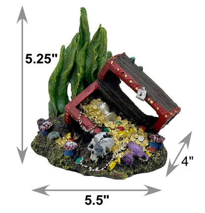 Exotic Environments Sunken Treasure Chest Aquarium Ornament, Small, 5-1/2-Inch by 4-Inch by 5-1/4-Inch