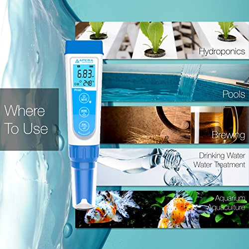 Apera Instruments AI311 Premium Series PH60 Waterproof pH Pocket Tester Kit, Replaceable Probe, ±0.01 pH Accuracy, Lcd display - style: For General Water Solutions