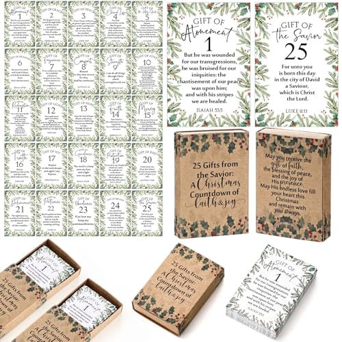 Tinlade 250 Pcs/10 Set Christmas Nativity Advent Calendar 25 Days Of 2025 Christmas Christian Advent Calendar Card with 10 Boxes Jesus Church Religious Xmas Countdown Gift for Home Decor - style: Vivid