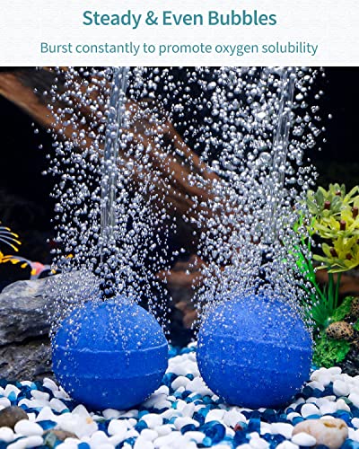 Pawfly Aquarium Air Stone Bubbler 2 Inch, Oxygen Diffuser Airstone for Air Pump Fish Tank Bucket Pond and DWC Reservoir, 4 Pack - color: 4 Pack(Blue)