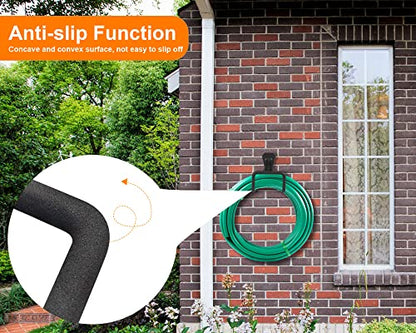 PeoMev 2pcs Heavy Duty Hose Hanger Garden Hose Storage Black Water Hose Holders for Outside Wall Mount Garden Hose Reel Hose Stand - color: 2pcs Black