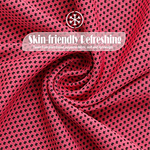 Pack of 20 Cooling Towel 40x12'' Ice Towel for Neck and Face Microfiber Chilly with Bag Breathable Yoga Gym Stay Cool Towels Sweat Rag for Workout Running Camping Pilates Beach, Rose - color: Rose Red