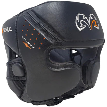 RIVAL Boxing RHG10 Intelli-Shock Headgear, D3O Front and Side Padding, Hook and Loop Back Adjustment with Lace on Top, and Anatomical Rear Head Pad Every Time - color: Black, size: X-Large