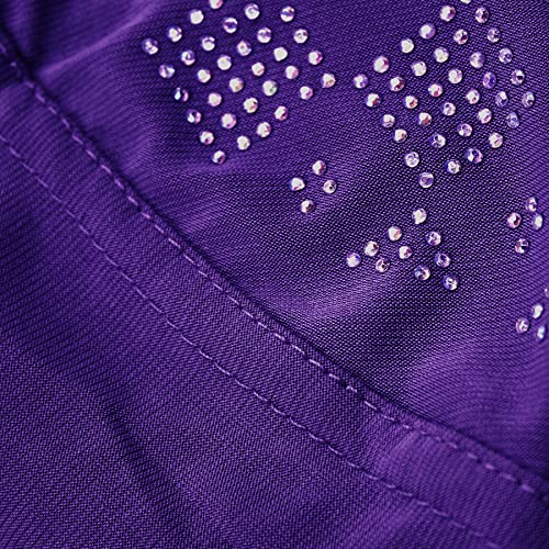 ZGMYC Women Shiny Rhinestones Muslim Hijab Elegant Long Turban Cap Head Wrap Scarf - color: Purple