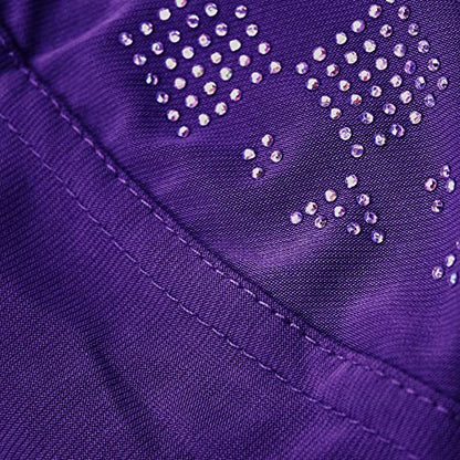 ZGMYC Women Shiny Rhinestones Muslim Hijab Elegant Long Turban Cap Head Wrap Scarf - color: Purple