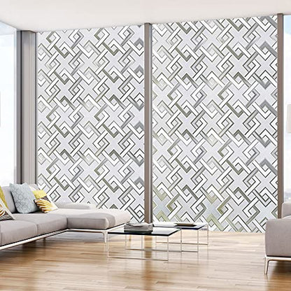 Frosted Window Privacy Film,3D Vinyl Decorative Window Decals, UV Blocking Static Cling No-Glue Glass Window Film (35.4 x 78.7 inch) - size: 35.4'' x 78.7'' (90 x 200 cm)