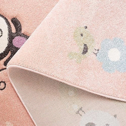 SAFAVIEH Carousel Kids Collection Area Rug - 3' Round, Blush Pink, Geometric Design, Ideal for High Traffic Areas in Living Room, Bedroom, Dining (CRK120U) - color: Blush Pink, size: 3' (Round)