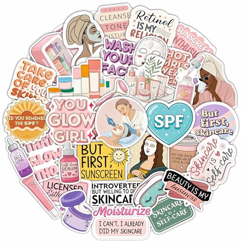 100Pcs Esthetician Stickers for Laptop, Skincare Stickers - Esthetician Party Supplies, Gifts - Gift for Women & Men - color: Esthetician Stickers