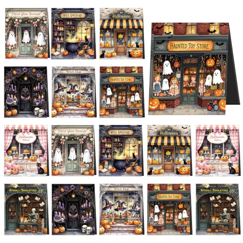 Halloween Store Magnetic Bookmarks Gifts - Wxiben 16 Pcs Ghost Pumpkin Magnet Book Markers Skull Bat Witch Hats Bookmark Magnetic Page Clips for Books Lovers Women Men Reading School Office Supplies - color: Halloween Store