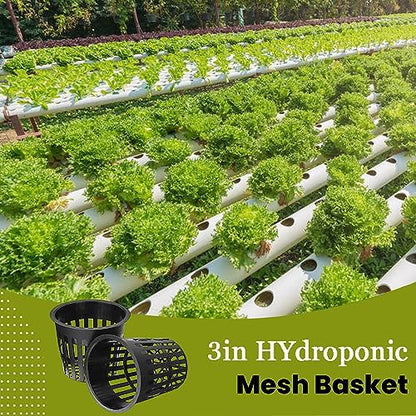 50 PCS 3 Inch Heavy Duty Net Pots,Hydroponic Cups,Garden Slotted Mesh Net Cups,Plant Nursery Net Pots for Hydroponics - size: 3inch
