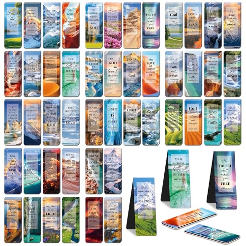 96PCS Magnetic Bible Bookmarks, Bulk Christian Bookmarks for Reading - style: Scenery