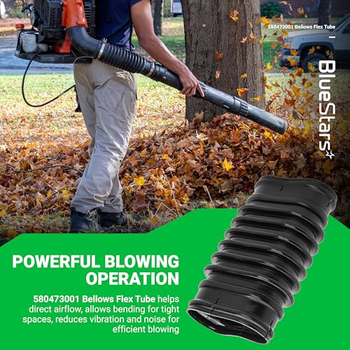 BlueStars 580473001 Replacement Bellows Flex Tube - Compatible with Ryobi RY38BP 38cc Backpack 40 Volt Leaf Blowers Models RY40404NV RY40404NVM RY40440 RY40404
