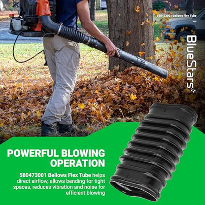 BlueStars 580473001 Replacement Bellows Flex Tube - Compatible with Ryobi RY38BP 38cc Backpack 40 Volt Leaf Blowers Models RY40404NV RY40404NVM RY40440 RY40404