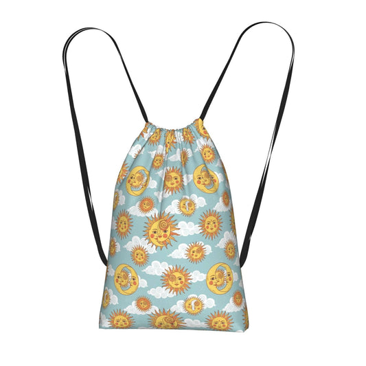 Foldable Lightweight Drawstring Backpack Tarot Card Astrology Magic Crescent Moon Sun Astrology, Storage Bag Spacious Versatile, for Travel Shopping Sports Hiking - color: Color (46)