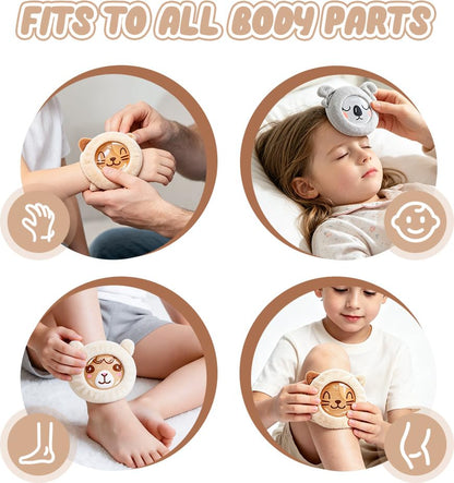 Hilph Kids Ice Packs for Boo Boos, FSA Eligible, HSA Approved, 3 Gel Toddler Cold Packs with Cute Cover for Injuries Reusable, Hot Cold Compress for Pain Relief, Toothache, Wisdom Teeth, Fever - style: B-Koala&Alpaca&Cat