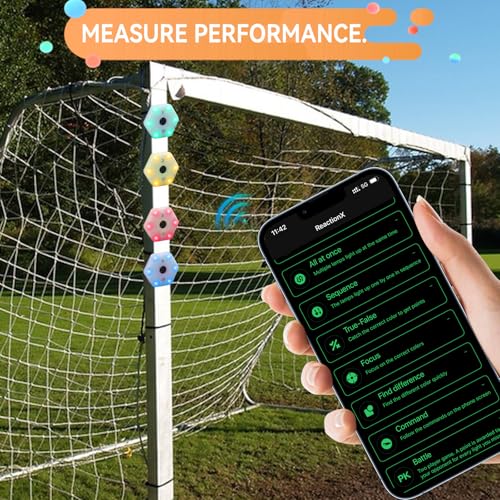 JOJOCY ReactionX Training Lights 4 PCS - Pressure Resistant, Mobile App Control, 29+ Modes, 8 Lights, 6 Strobe Effects, Type-C Charging, Enhances Reaction Time & Agility