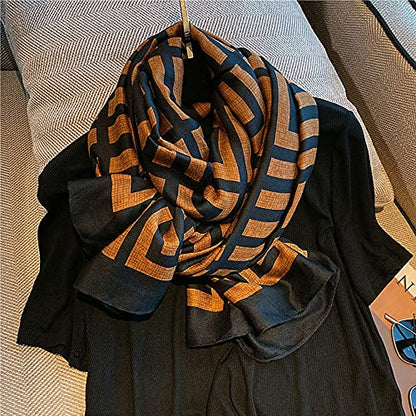 FINIZO Women's Fashion Scarves, Lightweight Cotton Blend Neck Scarves - color: 02