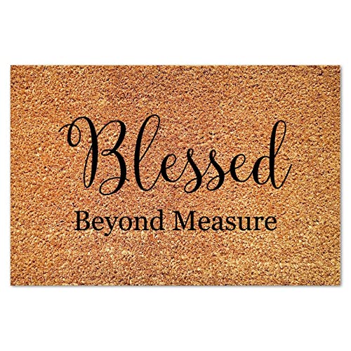 Blessed Beyond Measure Coir Door Mat Doormats Funny Family Quote Durable Coir Non Slip Mat for Outside Porch Entrance Farmhouse 16x24in - color: Style-19, size: 2' x 1'4" (Rectangular)