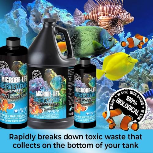MICROBE-LIFT Gravel & Substrate Cleaner for Saltwater Aquarium and Freshwater Tanks, Tank Cleaner and Aquarium Water Conditioner, Clarifies Water, Reduces Sludge, Aquarium Supplies, 8 Ounces (GSC08) - size: 8 Ounces