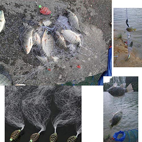 Demeras Spin Network Bait Fish Net Outdoor Nylon Cast Hand Throw Fishing Mesh Hand Casting Bait Fish Net for Bait Trap Fish(10 mesh)