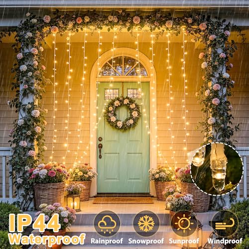 JMEXSUSS 600 LED Curtain Lights, String Lights for Bedroom,9.5ft x 19.6ft - color: *Warm White, size: 600 LED