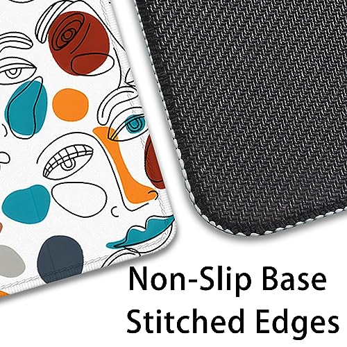 Abstract Face Desktop Mouse Pad Large - Cartoon Desk Mat for Keyboard and Gaming - Cute Office Home Work Mousepad (27.5X11.8 in) - color: Art Face