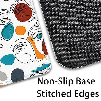 Abstract Face Desktop Mouse Pad Large - Cartoon Desk Mat for Keyboard and Gaming - Cute Office Home Work Mousepad (27.5X11.8 in) - color: Art Face