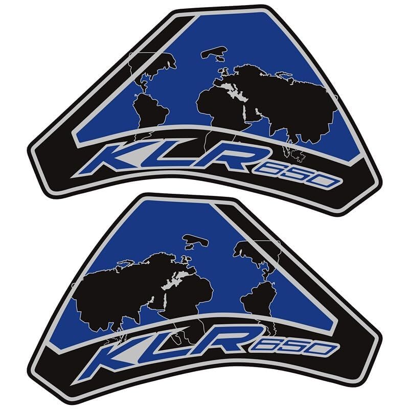 KLR650 Tank PAD Front Side Tank Pad Fuel Stickers Compatible with Klr650 2022-2025 3D Gel Tank Fuel Gip Decal KLR650 Sticker Pad (Dark Blue) - color: 144 Dark Blue