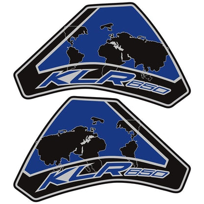 KLR650 Tank PAD Front Side Tank Pad Fuel Stickers Compatible with Klr650 2022-2025 3D Gel Tank Fuel Gip Decal KLR650 Sticker Pad (Dark Blue) - color: 144 Dark Blue