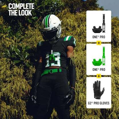 Nxtrnd One Pro Football Mouth Guard, Interchangeable Strap, Fits Adult & Youth (Green) - color: Green Pro
