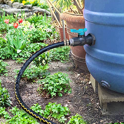 Rain Barrel Spigot PVC Faucet Kit Water Diverter Kit with Bulkhead Fitting, Ball Valve, Garden Hose Barb(16mm) Adapter, Pipe Clamps, Thread Tape, Hole Saw(for 16mm ID Hose) - size: For 16mm ID hose