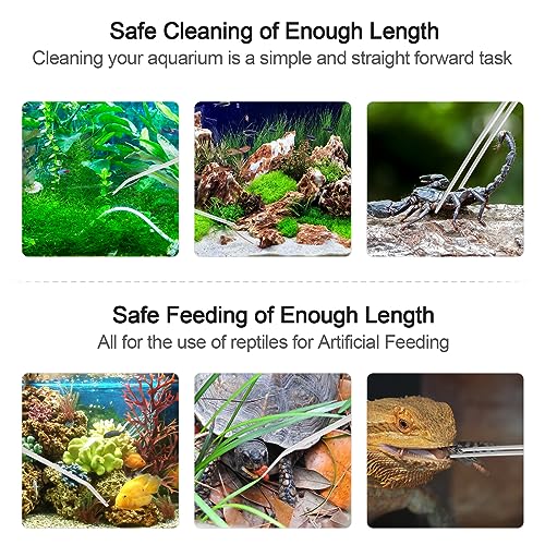Aquarium Tweezers Extra Long 15 inches Feed Tong clamps - FEITA Straight and Curved Stainless Steel 38cm Tweezers Set for Fish Tank Plants Aquascape Tools & Reptile Feeding Tongs - Sliver 2Pcs - color: Sliver 2pcs