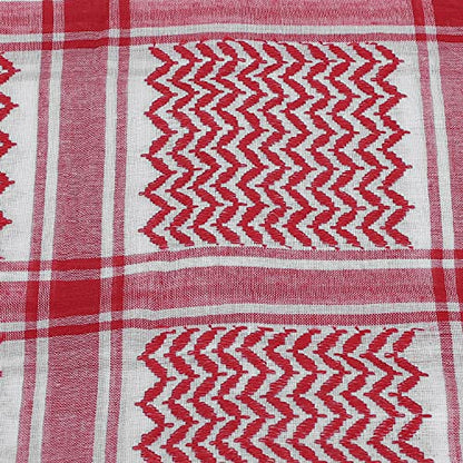 PENINSULA LOVE Men Arab Shemagh keffiyeh Scarf Muslim Turban Middle East Desert Hijab Head Wrap Shemagh with Aqel Rope 54x54 - color: Red