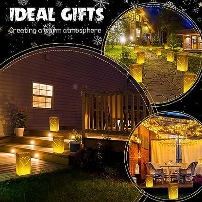 Sabary 50 Sets Luminary Bags with Flameless Tea Lights Outdoor Luminaries LED Lantern Candle Bags for Wedding Birthday Ramadan Christmas Party Decorations Romantic Decor(Heart) - style: Heart