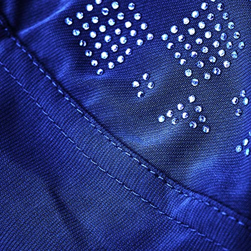 ZGMYC Women Shiny Rhinestones Muslim Hijab Elegant Long Turban Cap Head Wrap Scarf - color: Blue