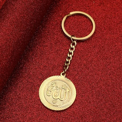 Islam Muslim Allah Pendant Keychain Women Necklace Religious Amulet Pendant Accessories Party Jewelry - color: Gold 1