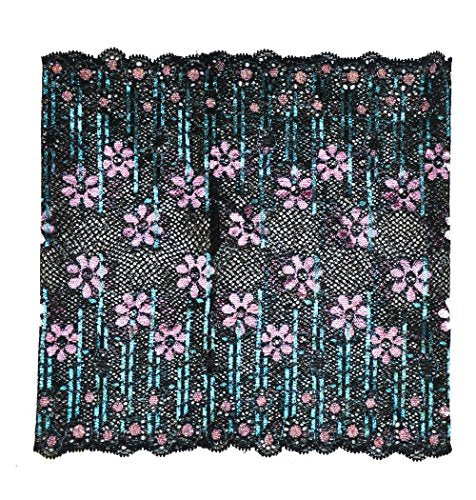 Zaffron Women's Lace Under Hijab Headband Flowers on Black - color: Flowers on Black