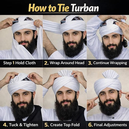 Turban For Men (156 Inches) Long Cloth – Muslim, Sikh, Punjabi Headwrap | For Prayer, Festivals & Special Occasions - color: Dark Coffee