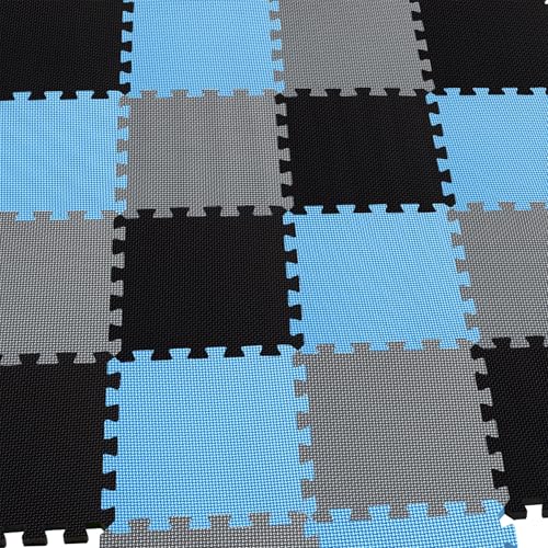 MQIAOHAM® 18 Pieces Puzzle Play Mats G301018-104107112 - color: Black Blue Grey