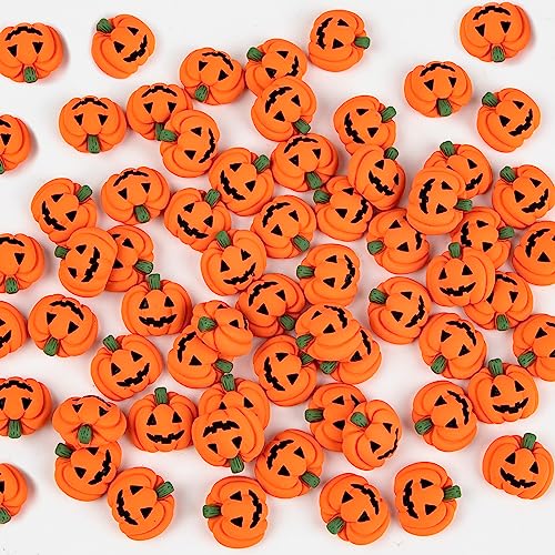 60 Pcs Halloween Resin Charms Pumpkin, DIY Mini Flatback Charms Pumpkin | Grimace Smile Pumpkins Miniature for Halloween Meeting, Phone Case, Fridge Table Decoration - style: MiniPumpkin 60PCS