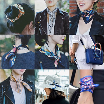 YOUR SMILE Silk Like Scarf Women's Fashion Pattern Large Square Satin Headscarf Headdress - color: 215