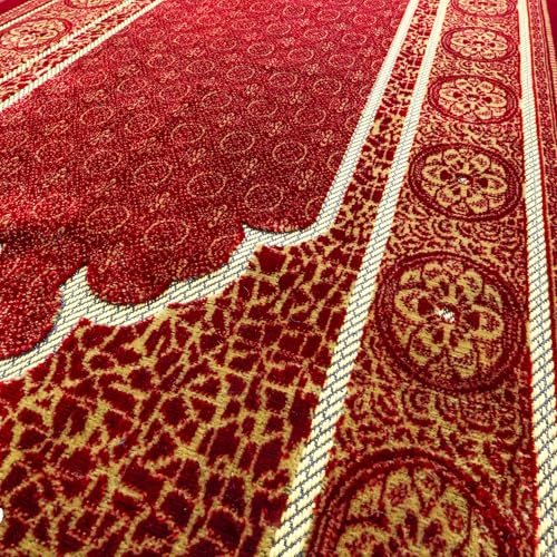 Muslim Prayer Rug, Soft Plush Thin Islamic Prayer Mat, Janamaz, Sajada, Praying Carpet, Islamic Gift for Men & Women, Islamic Mat, Bordeaux, Eid & Ramadan Gift with Prayer Beads, 26x43 inch - color: Bordeaux-pilgrim