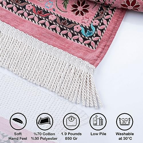 Muslim Prayer Mat - Pink, Thick Islamic Prayer Rug for Ramadan Gifts, Hajj Mubarak - color: Pink