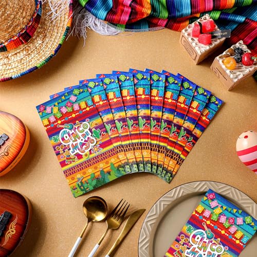 Yeaqee 100 Pcs Eid Mubarak Napkins Ramadan Disposable Mexican Paper Napkins Cinco De Mayo Fiesta Supplies Party Taco Fiesta Guest Hand Towels for Kitchen Party Supplies (Cinco De Mayo) - color: Cinco De Mayo