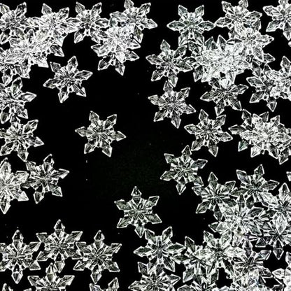 HappyFiller 114 PCS Clear Mini Acrylic Snowflake No Holes for Vase Fillers | Table Scatters,Sensory Bin Filler Gems ,Home Centerpieces,DIY Arts Crafts - color: Clear